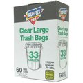 Berry Plastics 33 gal Trash Bags, 0.7 mm, Clear 618824